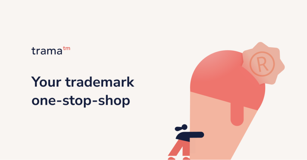 Tramatm logo with a 30% off discount for trademark registration and IP services